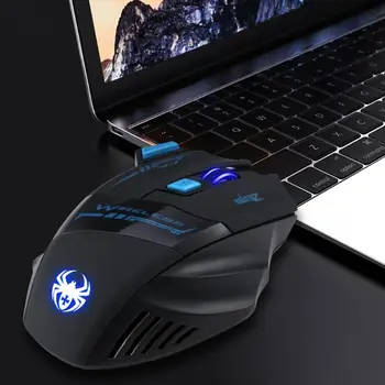 

F14 Wireless 2.4GHz USB Optical Mouse 7 Buttons 2400DPI LED Mice Adjustable Colorful Ergonomic Computer Gaming Mouse for PC