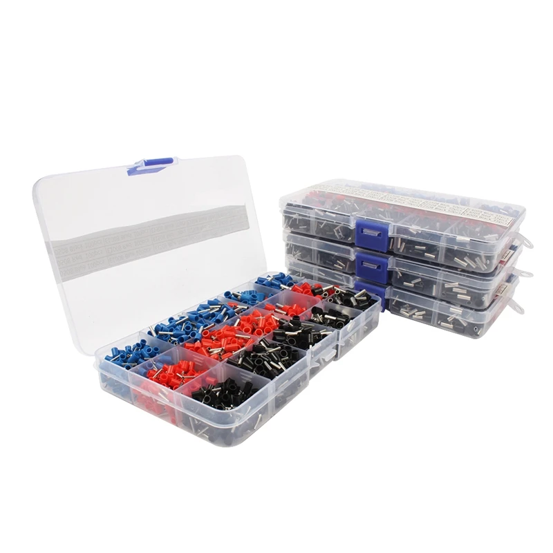 NEW-1065pcs/комплект 3 цвета 22~ 12AWG провод медный обжимной разъем Изолированный Шнур контактный Конец Терминал Bootlace cooper наконечники комплект