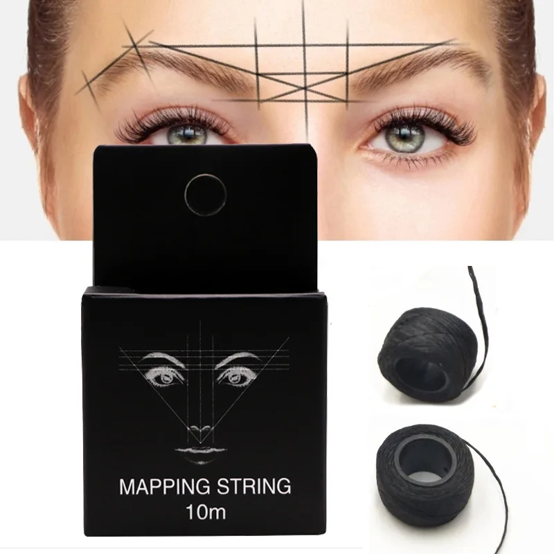 Cadena de mapeo con Microblading, marcador de cejas preincrustado, hilo de tatuaje, cejas, punto de tatuaje, PMU, 10m