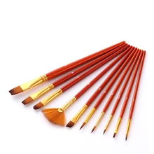 Многомодельная нейлоновая Акварельная кисть 10 палочек набор начинающих студентов Рабочая ручка акрил, гуашь ручка-закладка художественные принадлежности