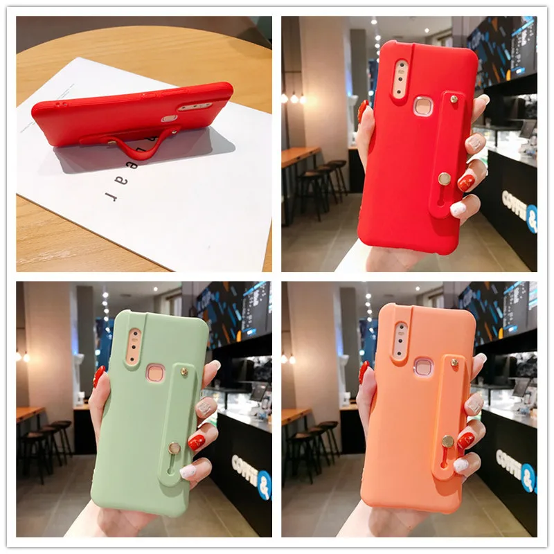 Сплошной цвет ремешок противоударные Чехлы для Samsung Galaxy A21S A31 A41 A11 A01 A51 A71 A10S A20S A30S