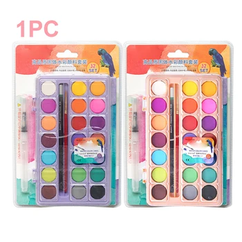 

Glitter Watercolor Paint 21 Colors Adults Kids School Drawing Beginners Student Solid Pigment Professional Art Supplies