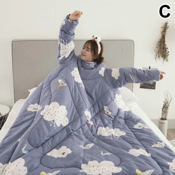 

High 1 Pcs Lazy Quilt With Sleeves Warm Thicken Blanket Multifunction For Home Winter Nap LG66