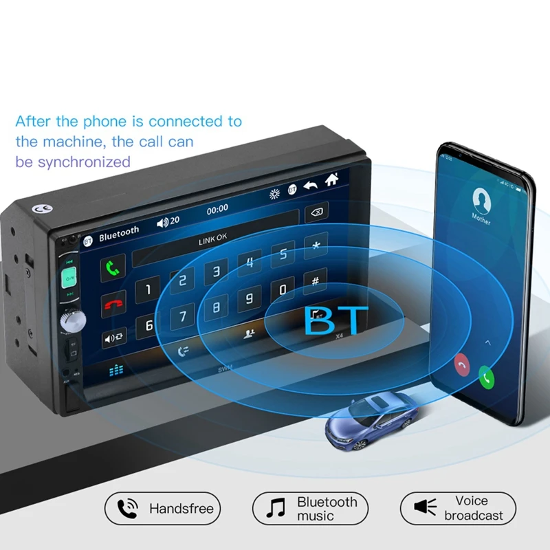 X4 2 Din Автомобильный Радио плеер 7 дюймов Hd мультимедиа Универсальный Mp5 Mp4 Авторадио Bluetooth аудио Зеркало Ссылка