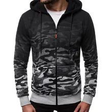 Простой стиль градиент с длинным рукавом для мужчин Скейтбординг куртки с капюшоном кардиган камуфляж человек карман толстовки