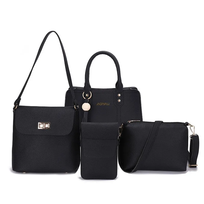 

Europe And America-Style Tassels WOMEN'S Bag Women's Handbag Crossbody Bag Different Size Bags Four-piece Set Casual Large Bag