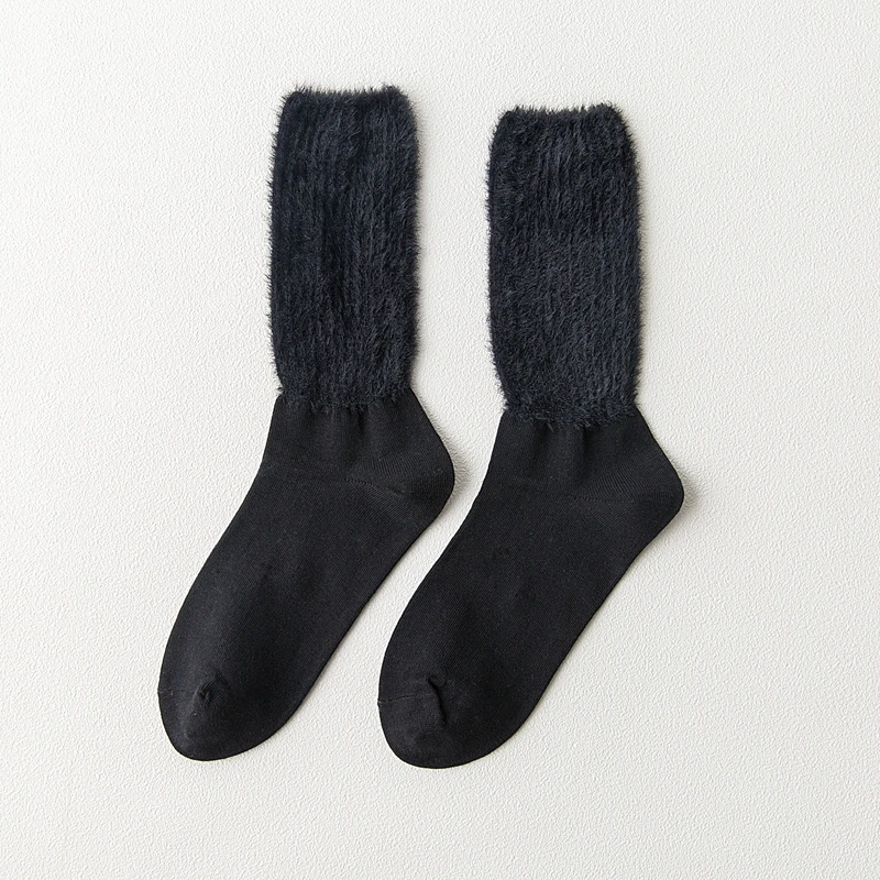 Носки-тапочки женские зимние длинные носки коралловые пушистые ноги теплые шерстяные кашемировые зимние носки бесшовные махровые сапоги тапочки для сна - Color: 6