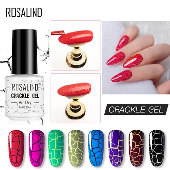 

ROSALIND Crackle Gel Hybrid Varnishes All For Manicure Gellak Soak Off Nails Art Polish Semi Permanent Air Dry Lacquer Base Top