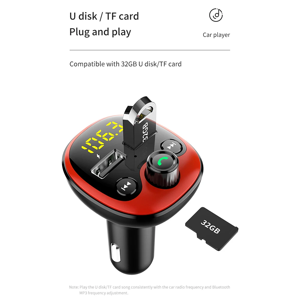 Автомобильный Bluetooth fm-передатчик с двумя 3.1A usb зарядными портами Hands-Free Автомобильное зарядное устройство радио приемник mp3-плеер