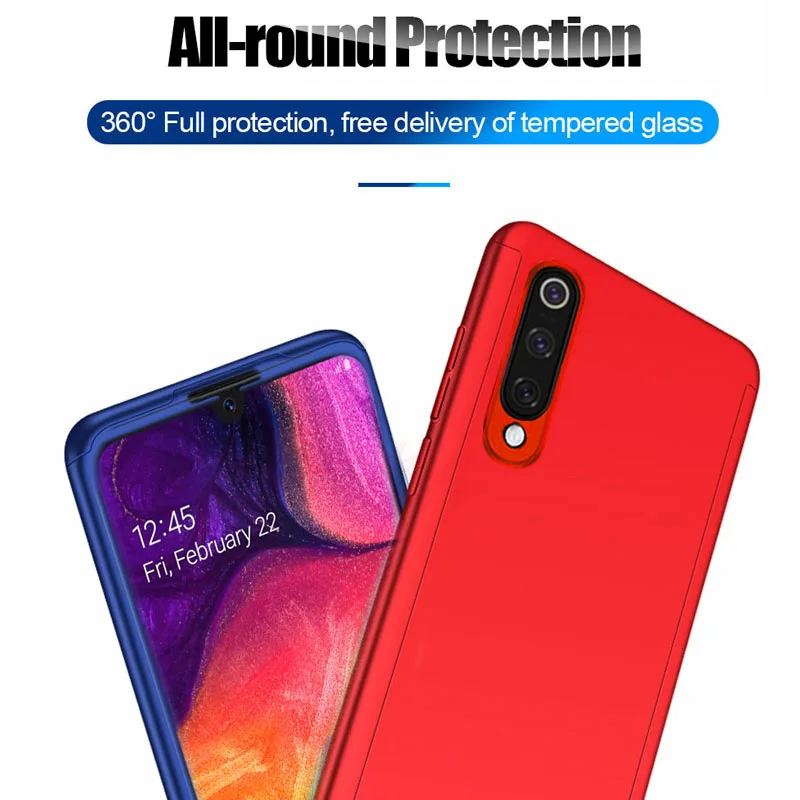 360 Полный корпус чехол для samsung Galaxy A70 A60 A50 A40 A30 A20E A10S M30 M20 M10 J4 J6 A6 A8 плюс жесткий чехол из поликарбоната с Стекло