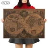 Retro World Map Nautical Ocean Map Vintage Kraft Paper Poster Wall Chart Sticker Antique Home Decor Map World 72.5*51.5cm ► Photo 1/6