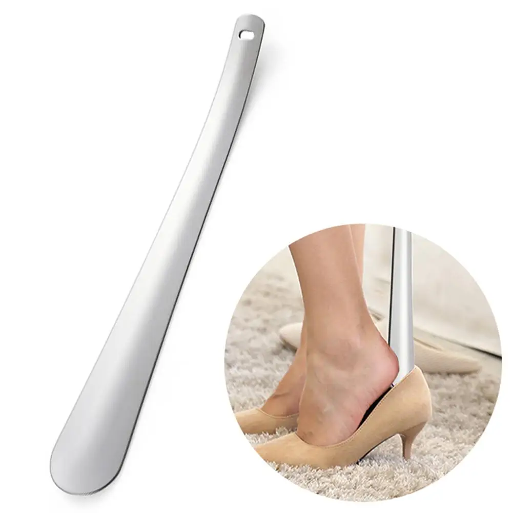 

2 Pcs/ Set 30CM Stainless Steel Shoehorn No Excessive Body Bending Metal Shoe Horn For Pregnant Women Men Elders Busy Housewives
