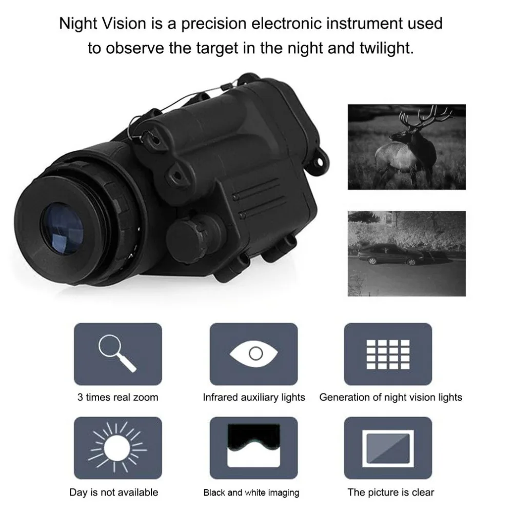Охотничий прицел ночного видения, монокулярное устройство, водонепроницаемые очки ночного видения, PVS-14, цифровая ИК-подсветка для шлема, подарок