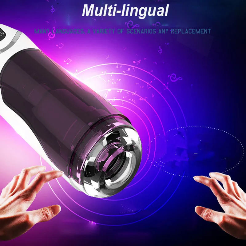 Intelligent Telescopic Rotating Hands Free Male Masturbator for man gay Fake vagina pussy Sex Moan Sucking sex machine