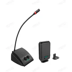 Duplo way sistema de comunicação contador microfone sem fio desktop gooseneck conferência microfone para contador de banco do hospital