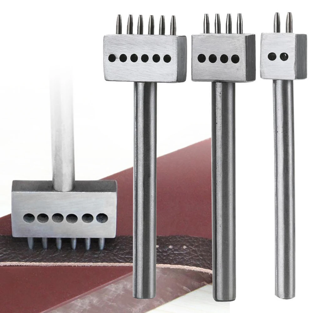 2/4/6 Prong Leather Hole Punches 1mm Round Row Punch Craft Cutter 4mm Stitched Spacing Hand Tool | Дом и - Цена: 308,04 - 406,55 руб.