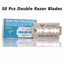 50 шт. Нержавеющая сталь Double Edge Blade Безопасные лезвия для бритья бороды для стрижки волос бритья резкое истончение Ножи картридж инструменты