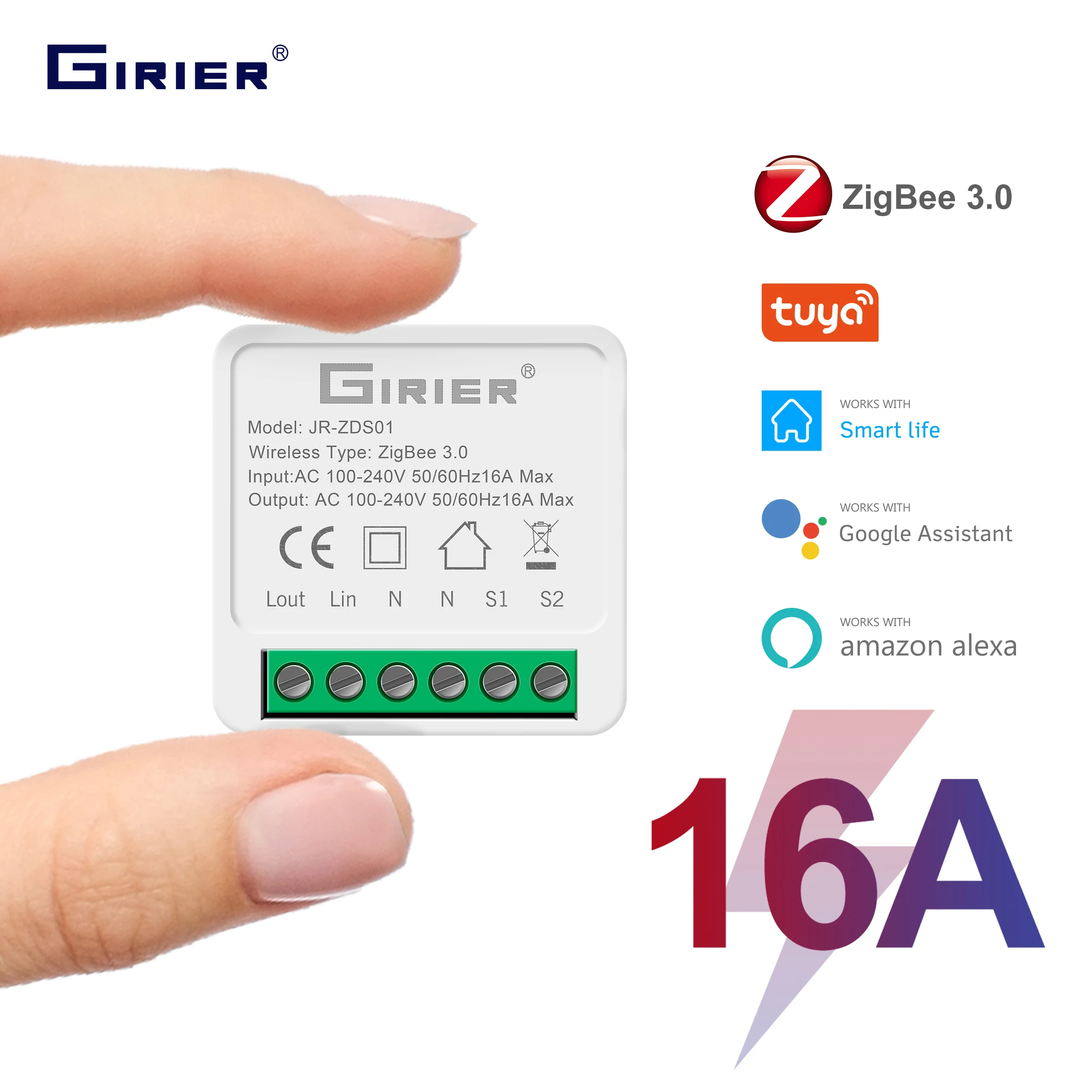 Tuya ZigBee 3.0 스마트 스위치 모듈, 스마트 홈 자동화 DIY 차단기 지원 2 웨이 제어, Alexa Google 홈
