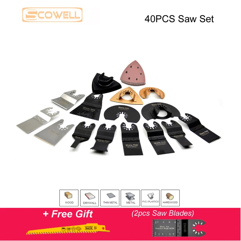 

40pcs/set Oscillating Multitool Saw Blades Accessories fit for Fein,Dremel etc, FREE SHIPPING,Wodd Cutting Saw Blades Set