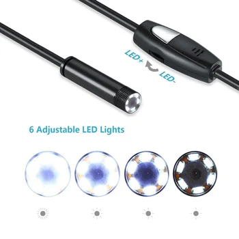 

5M 6LED Waterproof Borescope Inspection Endoscope Snake Camera For Android