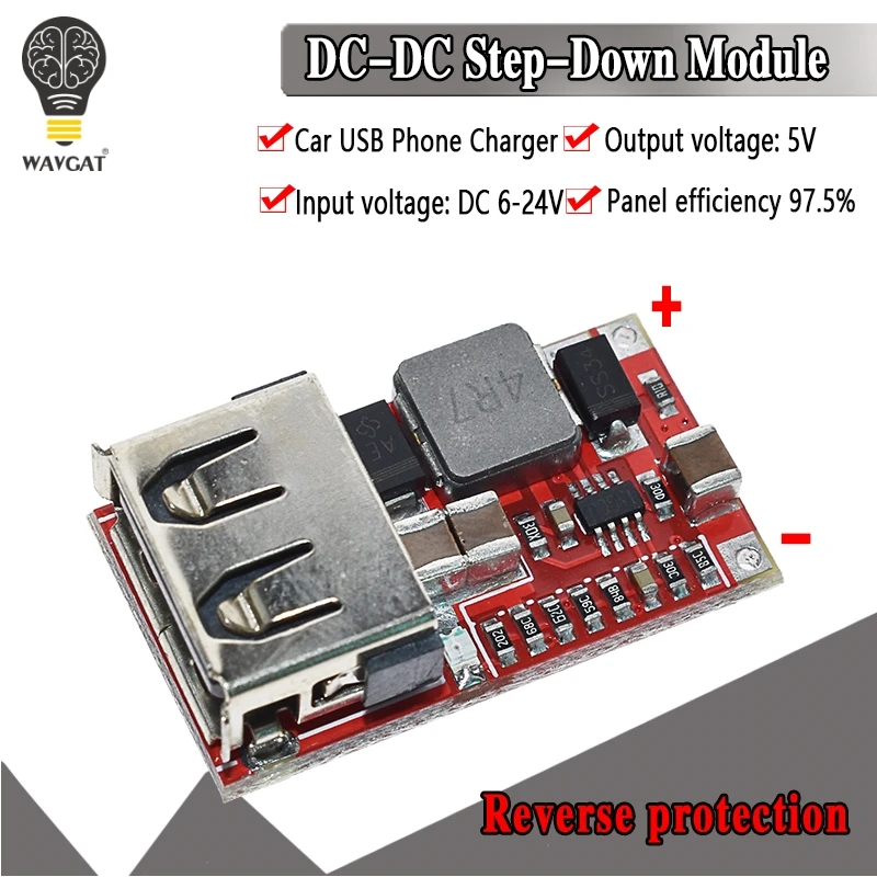 6 24v 24v 12v a 5v usb step down módulo DC DC conversor carregador de telefone fonte de alimentação do carro eficiência módulo 97.5% buck|5v usb|12v to 5vdc-dc converter -