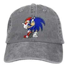 Джинсовая Шляпа Соник Ежик Бейсболка Спортивная Кепка взрослый Дальнобойщик головной убор сетчатая Кепка