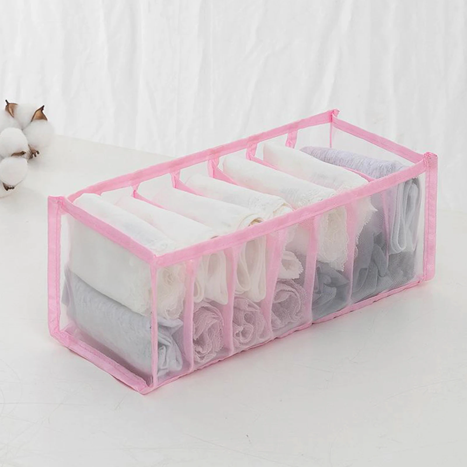 Portable Mesh Thicken Underwear Drawer Organizer Foldable Closet Socks Underpants Bra Storage