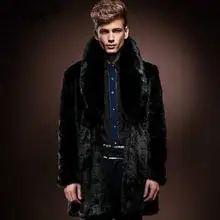 Parka Furry Winter Men's Faux Fox Fur Collar Jaqueta Masculina Thicking Medium-long Imitation Rabbit Fur Coat Cheap D42