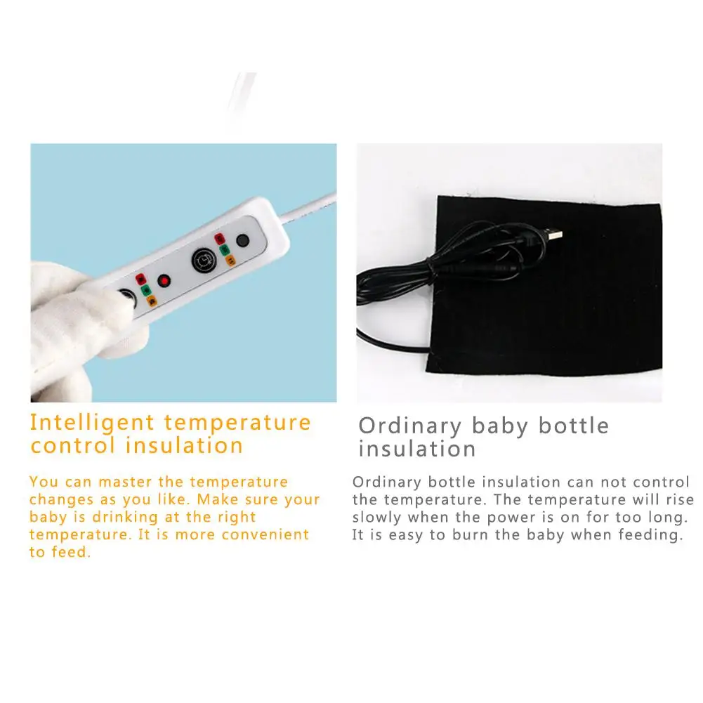 Детская фляга для путешествующих термостат сумка автомобильный портативный USB нагрев Интеллектуальный теплый молочный инструмент изоляционный чехол Сумки