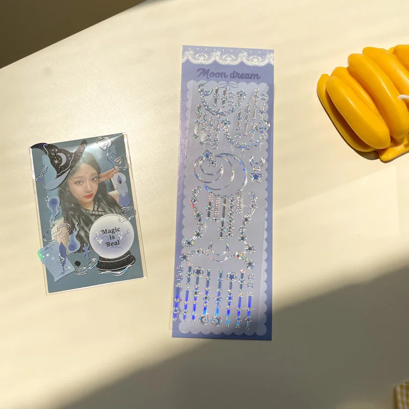 1Pc Ins Style Bronzing Butterfly Jellyfish Laser Sticker Bronzing Creative Handbook DIY Decorative Collage Material Sticker