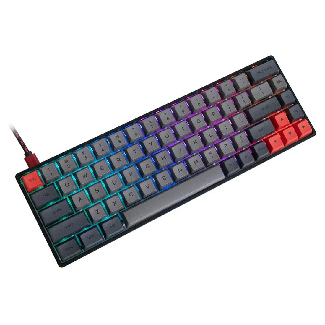 Механическая игровая клавиатура SK68S 68 клавиш GSA Dye Sub PBT с Bluetooth USB RGB 60% черная