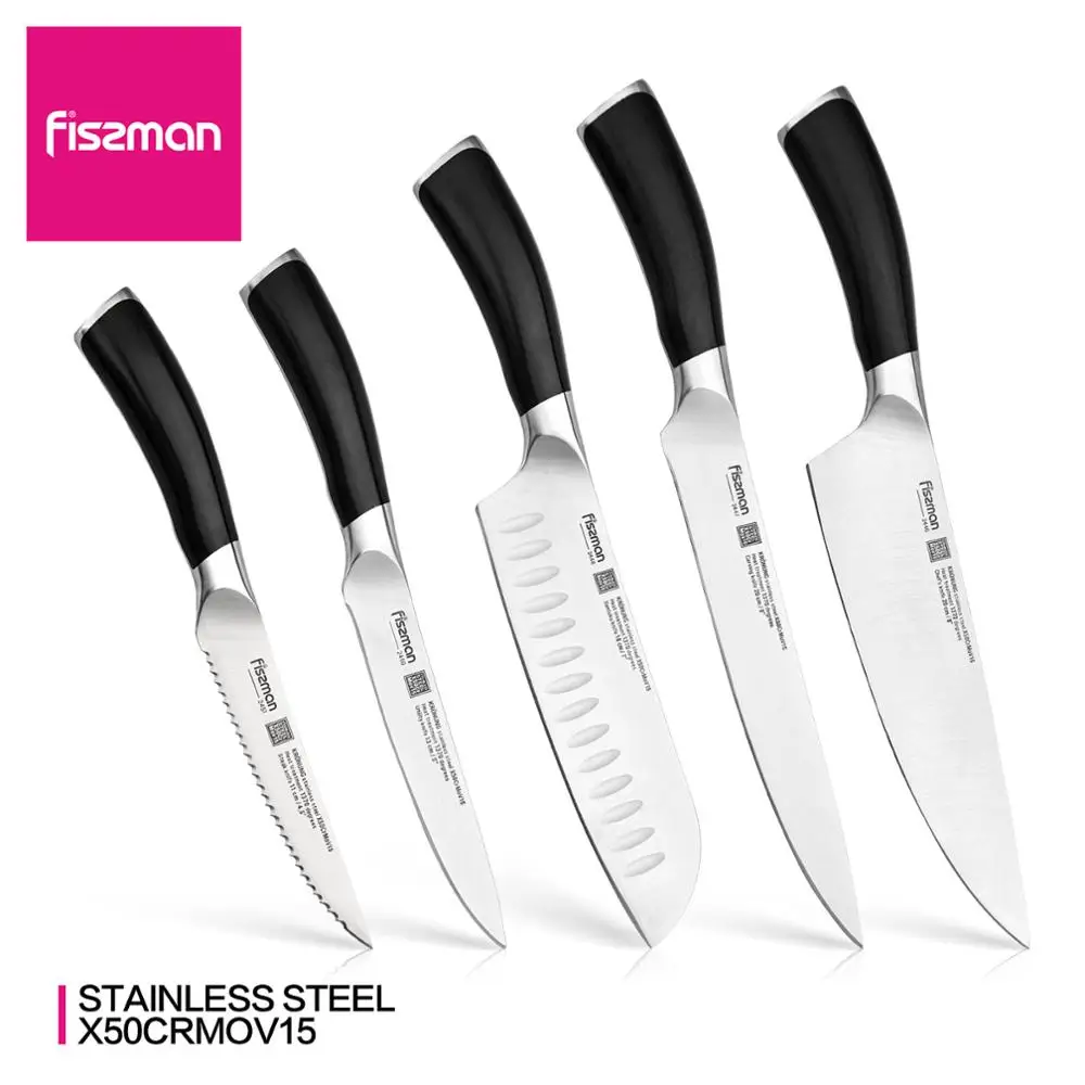 FISSMAN Kronung серии немецкие Стальные Кухонные ножи с ABS ручкой утилита Santoku нарезки