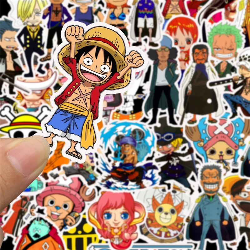 50 шт./компл. аниме цельные наклейки Косплей Prop Monkey D Luffy водонепроницаемые на