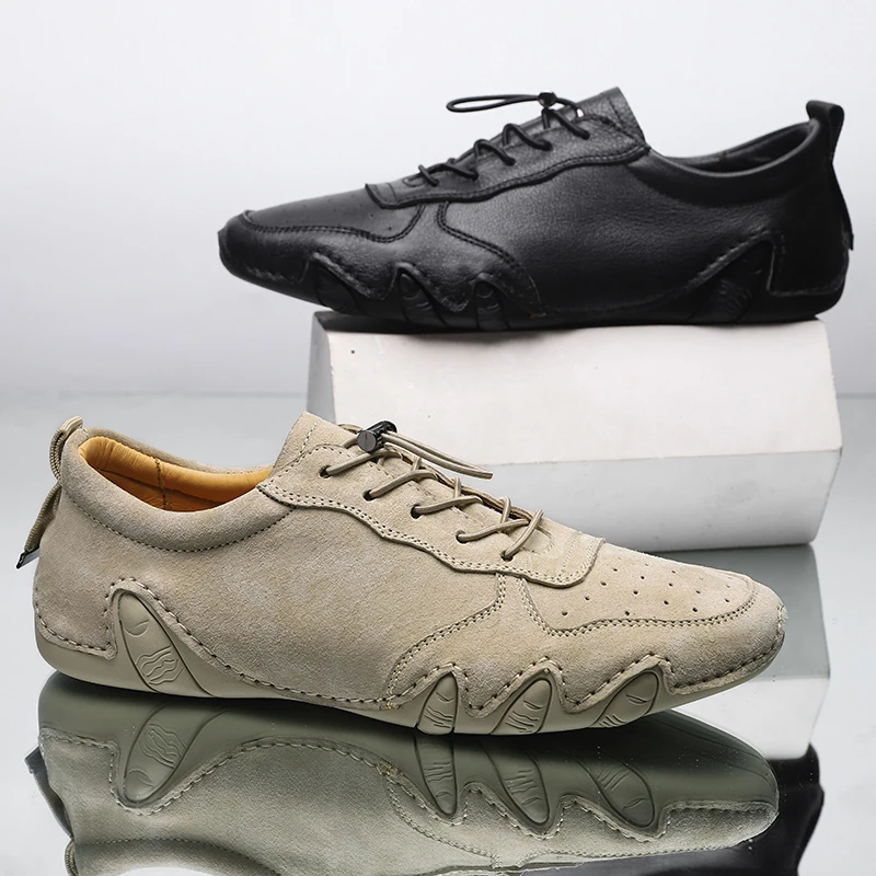 Осьминог; мужская повседневная обувь из натуральной кожи; люксовый бренд; коллекция года; мужские формальные лоферы; мокасины; дышащие слипоны; черная обувь для вождения