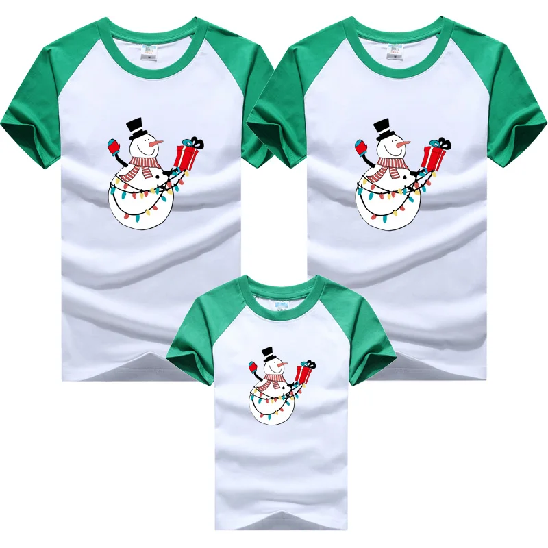 Рождественский Снеговик семейная одежда для мамы и дочки рубашка одежда Семья подходящая друг к другу одежда отец футболка для сына