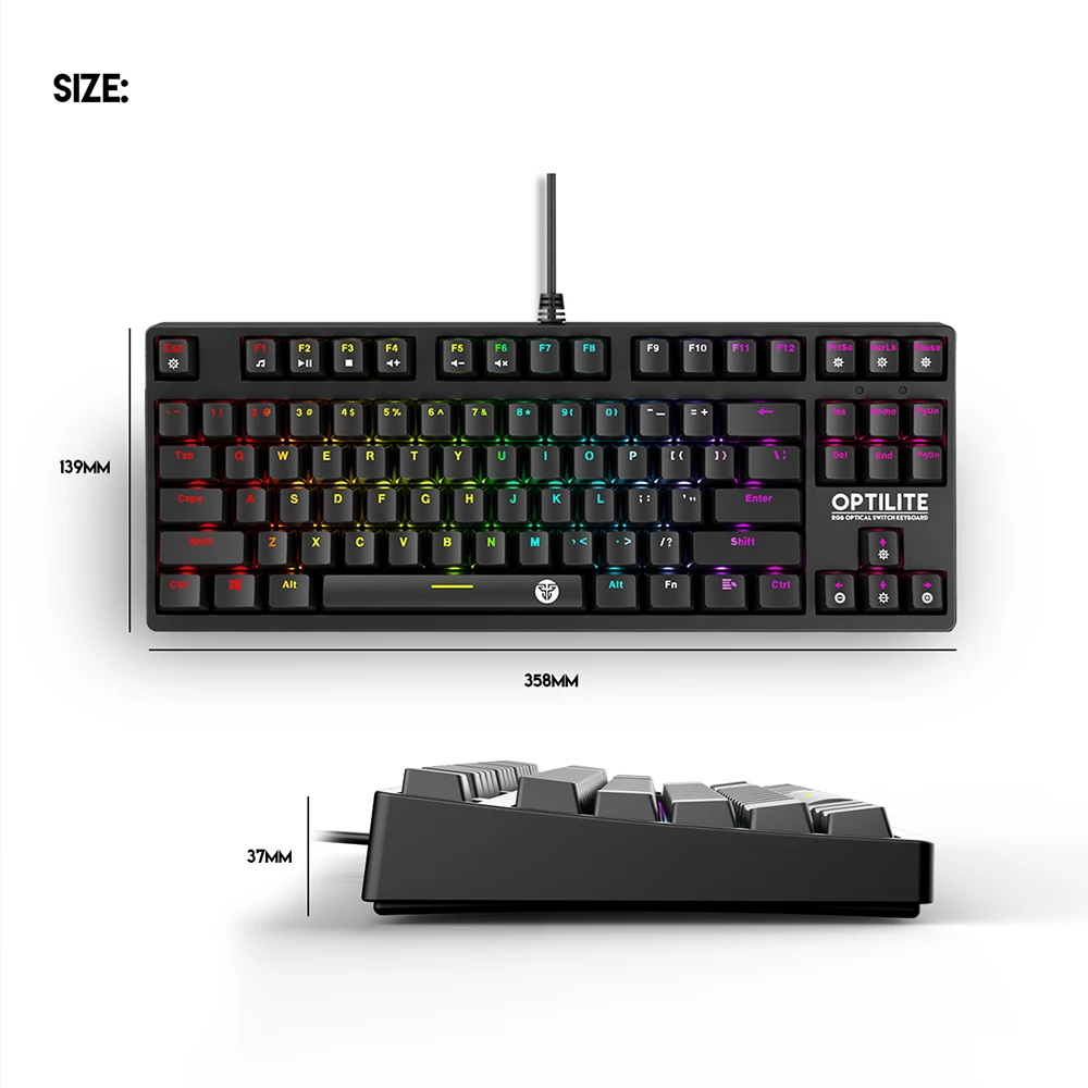 Fantech MK872 механическая клавиатура 87 клавиш RGB анти ореолы световой синий
