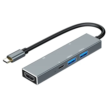 

Adapter Data Transmission Home Office With 4K Universal Splitter PD Charging Port USB Hub 6 In 1 5Gpbs Portable Type C To HDMI