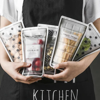 

4Pcs Food Preservative Zipper Bag Bottle Shape Freezer Bag Reusable Storage Bags Home Organizer For Nut Snack Fruit Travel Tools