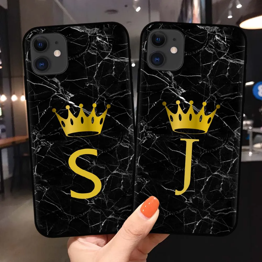 Letter Monogram A B C D Alphabet Flowers Soft TPU Phone Case For iphone 11 Pro Max 6 6s 7 7Plus 8 8Plus XS XR Floral Cover | Мобильные