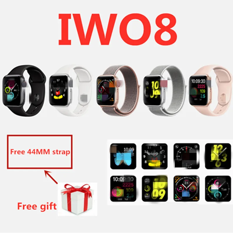

GOLDENSPIKE IWO 8 Plus 1:1 MTK2502C Wireless Charger W54 Bluetooth Smart Watch IWO8 Smartwatch 44MM Series 4 for Apple Watch