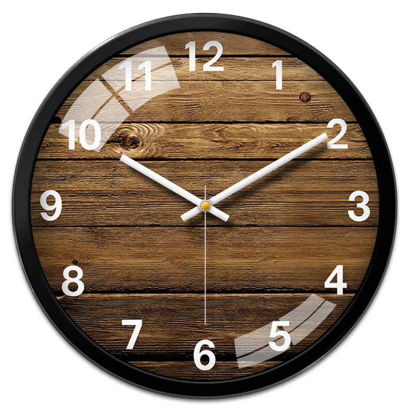 Деревянные зерна персонализированные часы модные настенные часы гостиная креативные Современные Простые немой большие часы; кварцевые часы