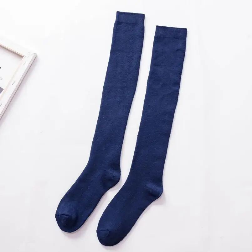 blue Однотонные теплые плотные мужские носки выше колена, шерстяные носки, мужские зимние длинные носки, Calcetines meias - Цвет: blue
