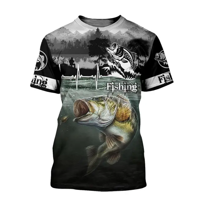 Blue bass lifeline fishing T shirt all over print 1