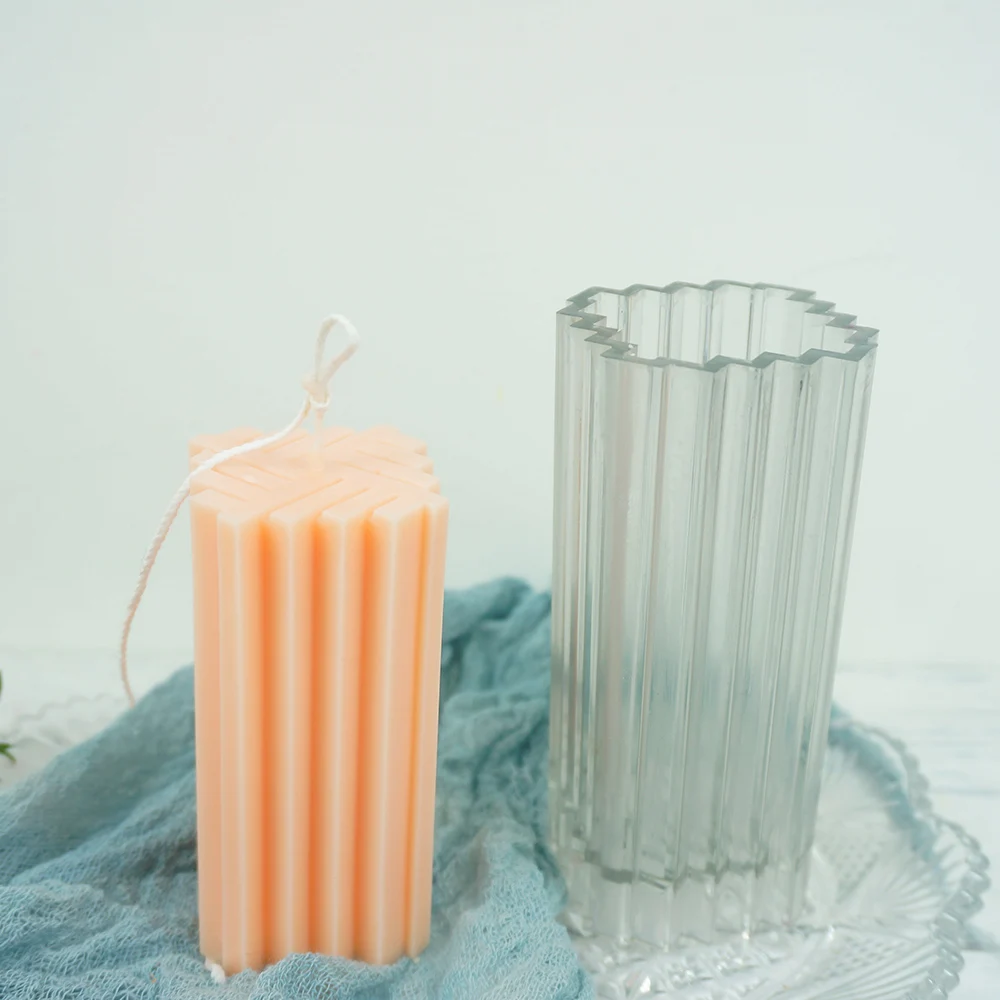 

3D DIY Handmade Candle Mold Square and Carve Craft Soap Mold Scented Candle Molud for Christmas Wedding Decoration