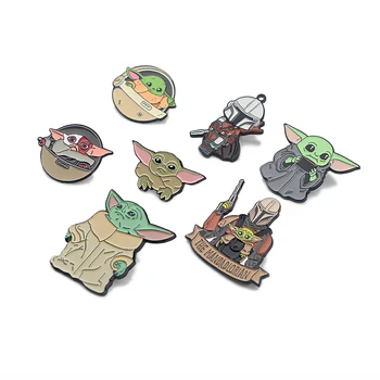 

E1384 The Mandalorian and Baby Yoda Hard Enamel Pin Figure Brooch Pins Badge Backpack Bag Collar Jewelry