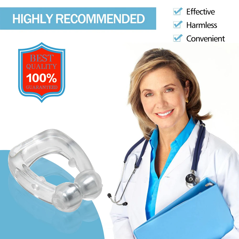 

Home Portable Mini Silicone Anti-Snoring Nose Respiratory Snoring Stop Sleep Device Sleep Apnea With Case With Storage Box