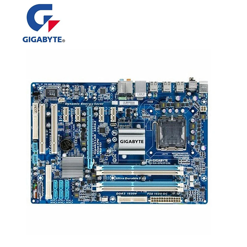 Материнская плата для Gigabyte оригинальная б/у настольного ПК с сокетом LGA 775 DDR3 ATX на
