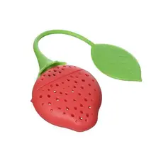 Фильтр для заварки чая, силиконовый, клубничный дизайн, ситечко для рассыпчатого чая, ПЕРФОРИРОВАННОЕ ситечко для трав и специй, фильтр для чайных Горшков