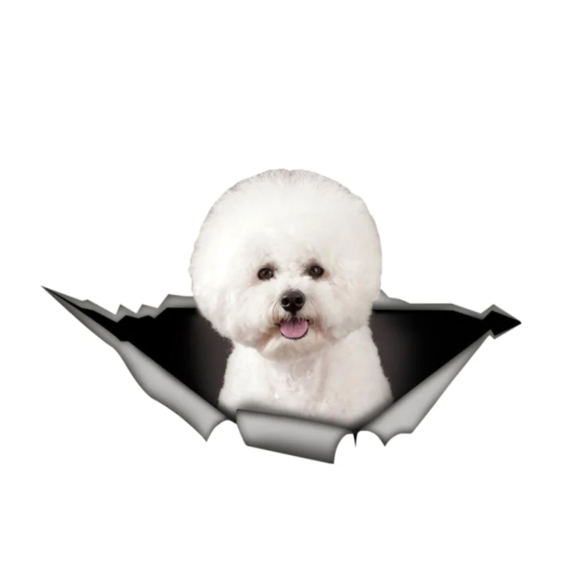 Beautiful Car Sticker 3D Pet Bichon Frise Animal Decal Window Accessories Styling PVC 13cm X 8cm | Автомобили и мотоциклы