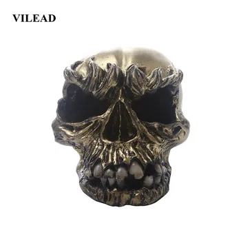 

VILEAD Resin Handicraft Horror Skull Model Piggy Bank Halloween Decoration Coin Bank Home Decor Money Box Birthday Gifts For Boy